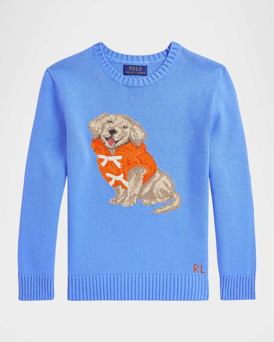 Boy's Graphic Dog Sweater, Size S-L